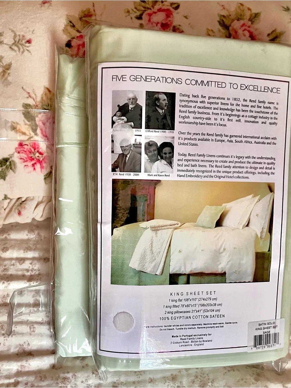 Reed Family Fine Linens~100% REAL Egyptian Cotton Sheets-Retired Style. NIP!